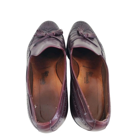 Allen Edmonds Manchester Wingtip Tassel Dress Shoes Loafer Mens 11 E Oxblood Red - Picture 10 of 12